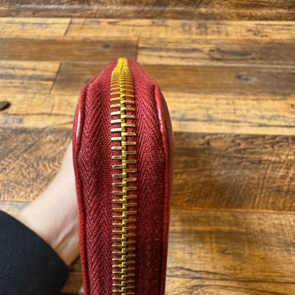 Prada Saffiano Leather Zippy Long Wallet Red Full Set With Authenticity Card - Picture 5 of 16